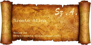 Szente Alina névjegykártya